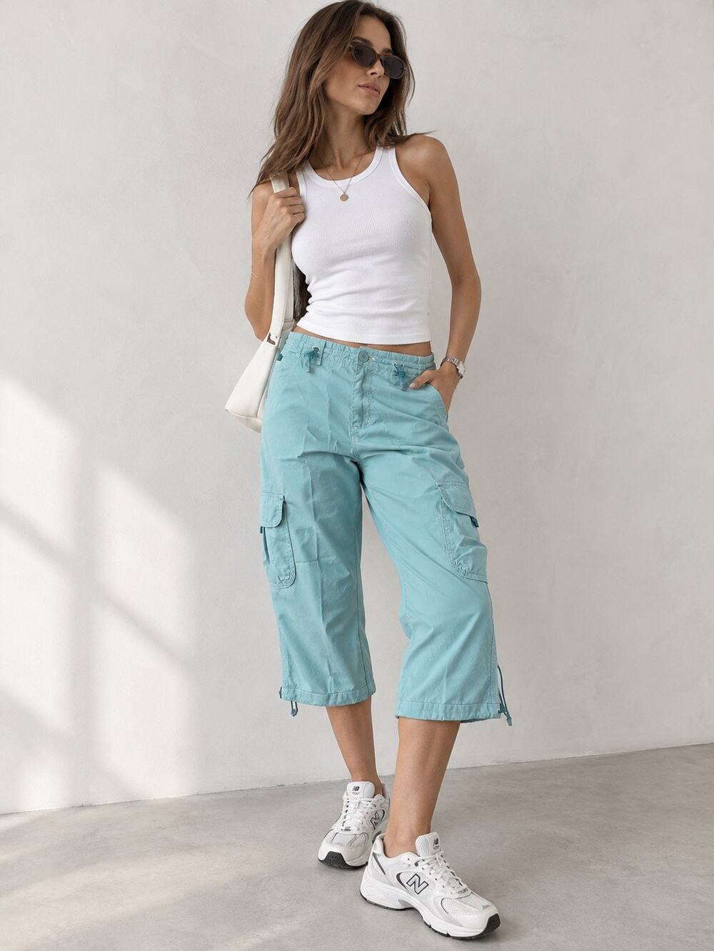 UNIONBAY Women’s Cargo Capri Pants Size 11 – Pastel Turquoise